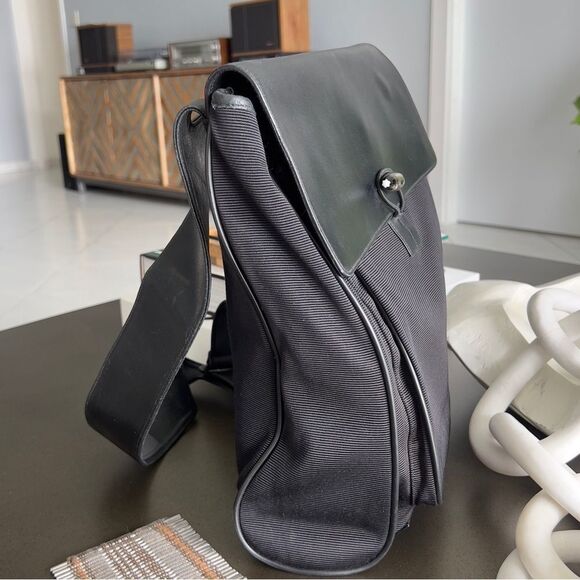 MONTBLANC Authentic Meisterstuck Black Fabric & Leather Messenger Cross Bag - Picture 5 of 16